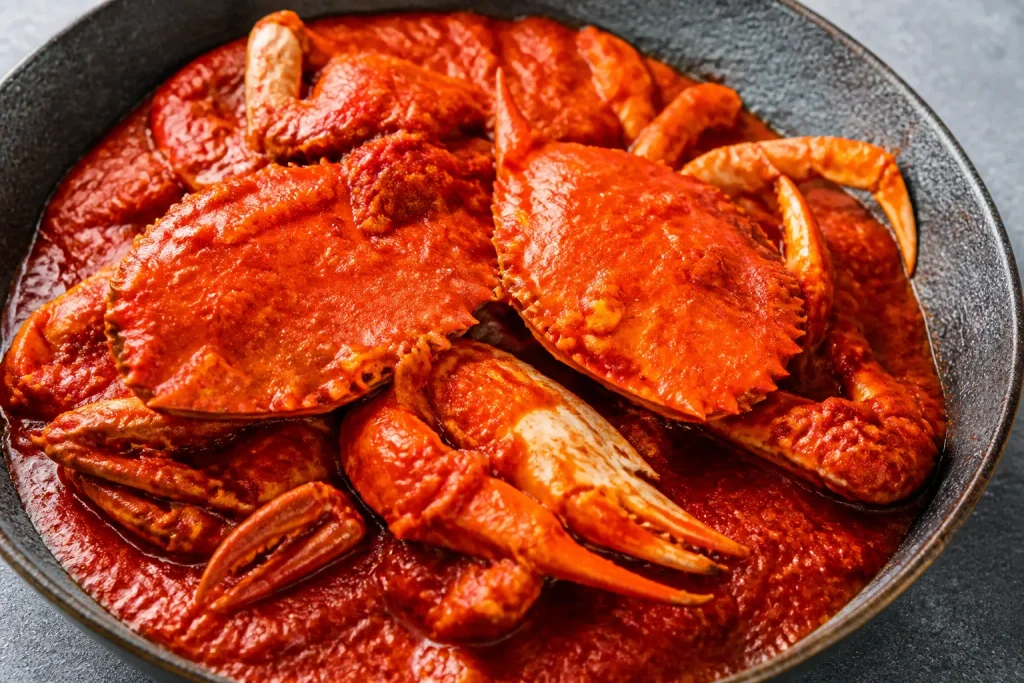 Chele di granchio in denso sugo rosso