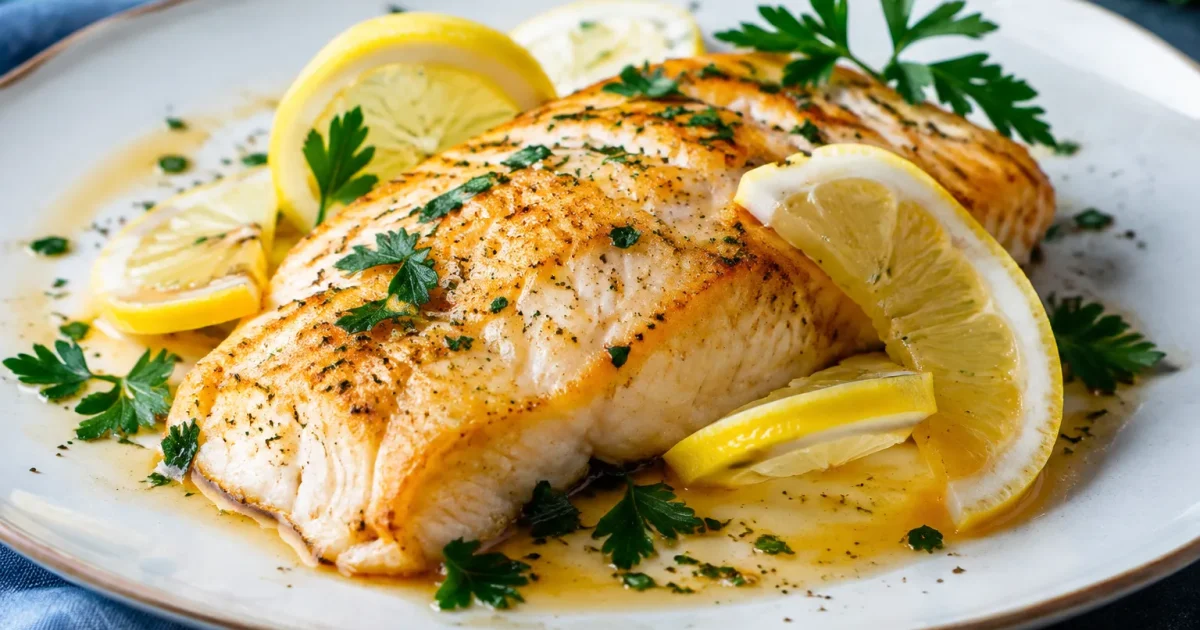 Filetto bianco dorato con fettine di limone