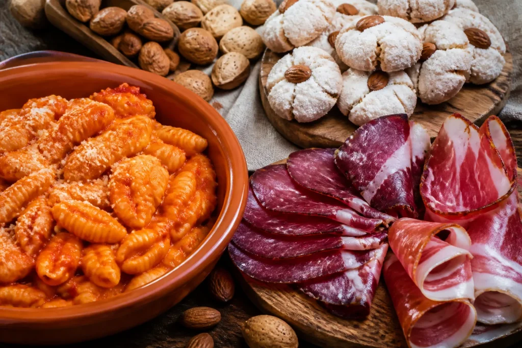 Malloreddus, salumi stagionati e dolci mandorla