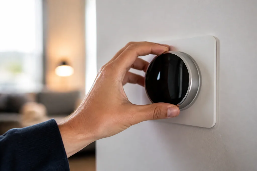 Mano regola termostato intelligente con display digitale