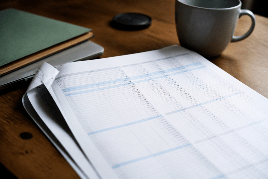 Documento preventivo con righe di spesa e colonne numeriche dettagliate