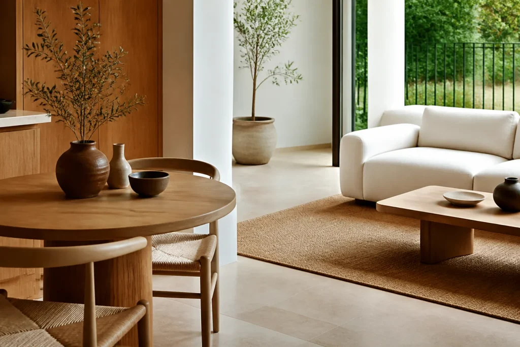 Spazi chiari arricchiti da legno naturale e ceramica