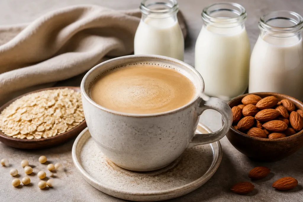 Tazza caffe con latte avena soia mandorla