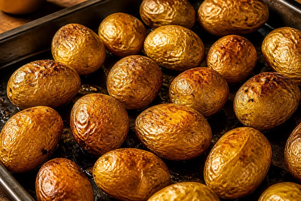 Tuberi interi arrostiti con buccia dorata